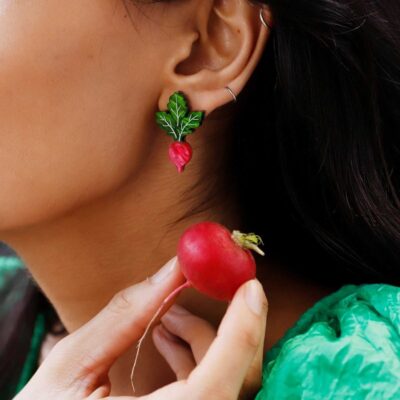 Clip-Ons Wolf & Moon  | Radish Studs – Clip On