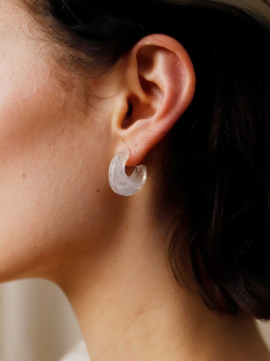 Earrings Wolf & Moon  | Cassia Hoops In Off-White