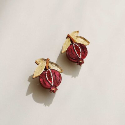 Clip-Ons Wolf & Moon  | Mini Pomegranate Studs – Clip-On