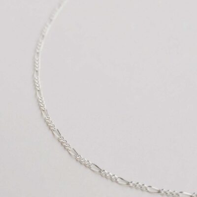 Necklaces Wolf & Moon  | Sterling Silver Figaro Chain